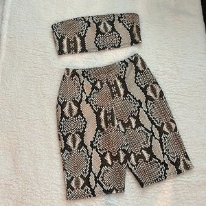 Snakeprint Biker Short Set